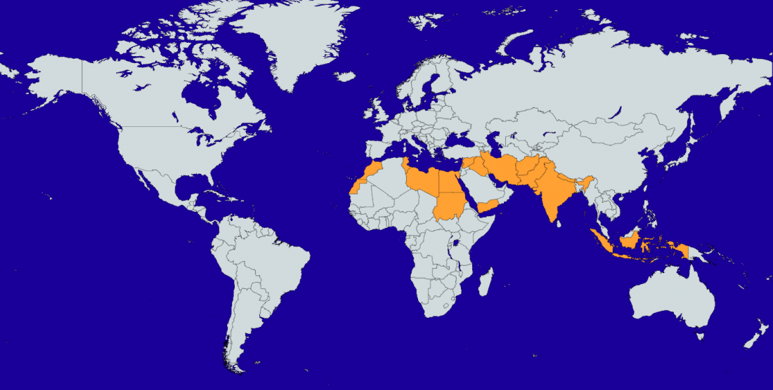 Map of active areas